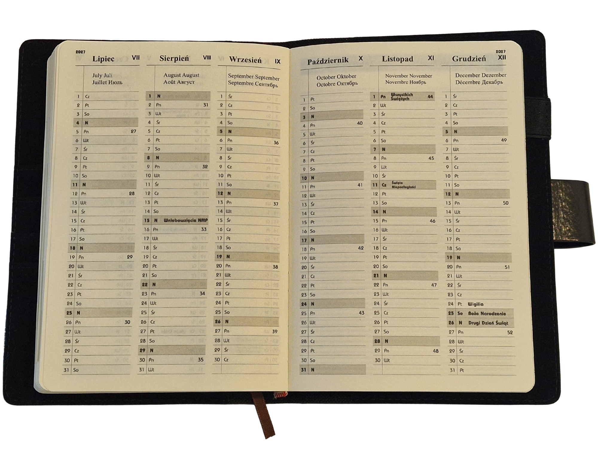 Wkład do plannera A5 bezdatowy 2026 – papier chamois 70 g/m2, 13,5x19,5 cm Drops Office