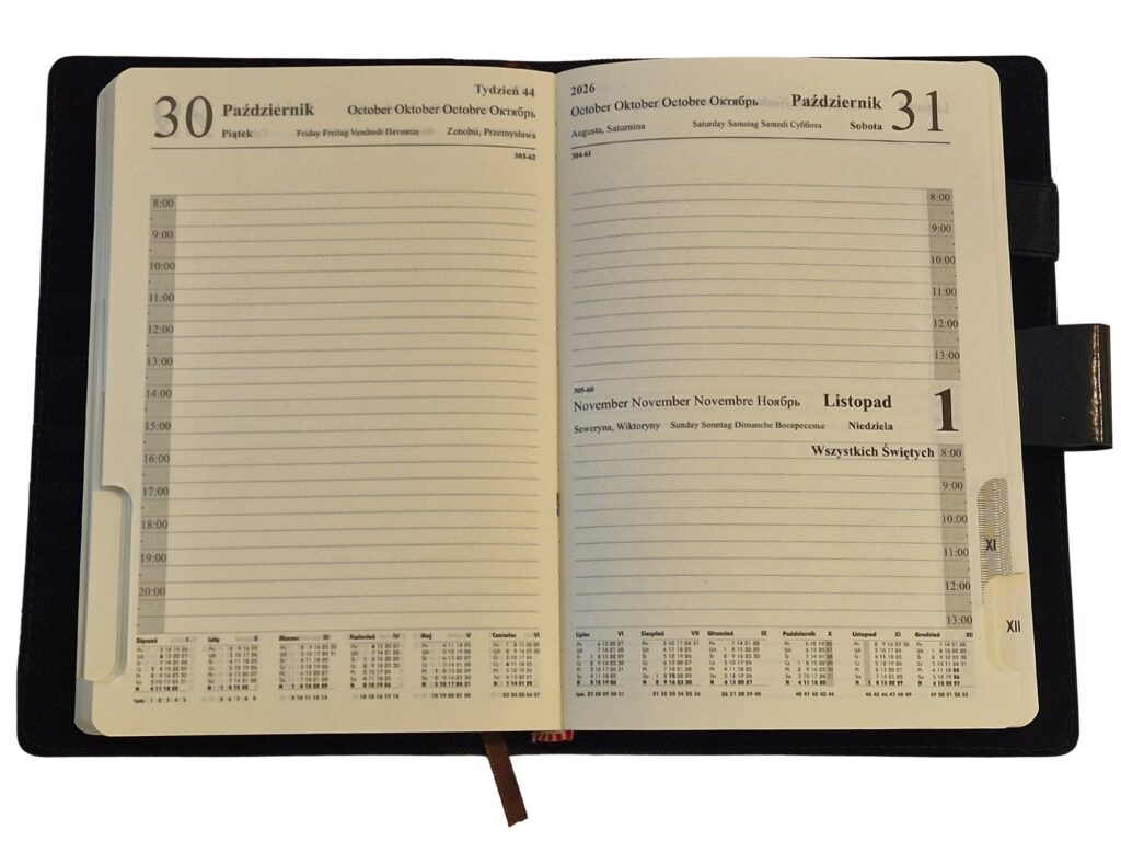 Wkład wymienny Kalendarz 2026 A5 tygodniowy – wersja pl, papier chamois 70 g/m2, 13,5x19,5 cm Drops Office