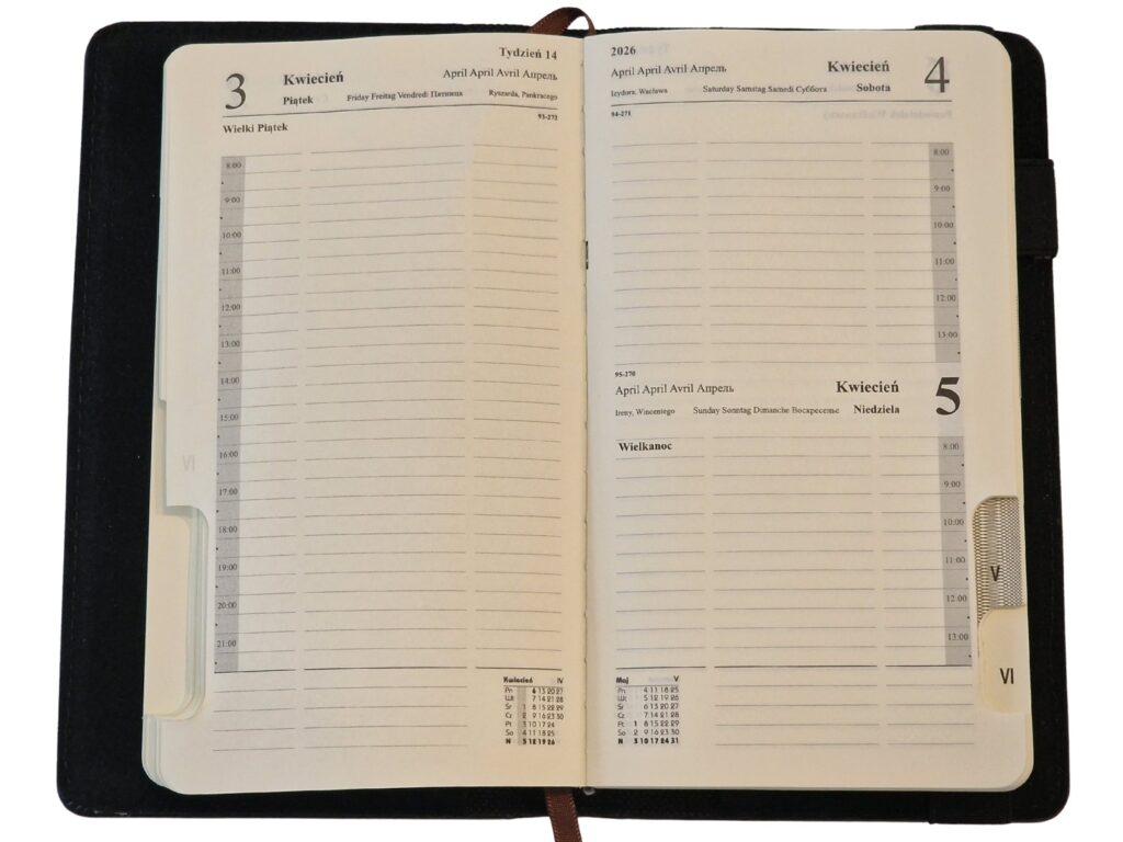 Okładka Kalendarz dzienny Premium, kolekcja TB czarny KDP-40TB/CZA/P Drops Office Collection