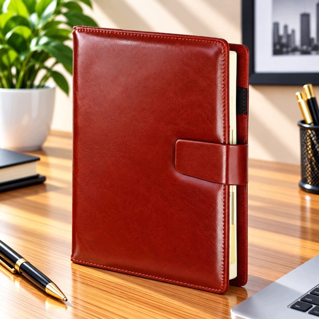 Kalendarz dzienny Premium A-5, kolekcja CBZ burgund, wymienny wkład dzienny 2027 KDP-25CBZ/BUR/Z/T Drops Office Collection