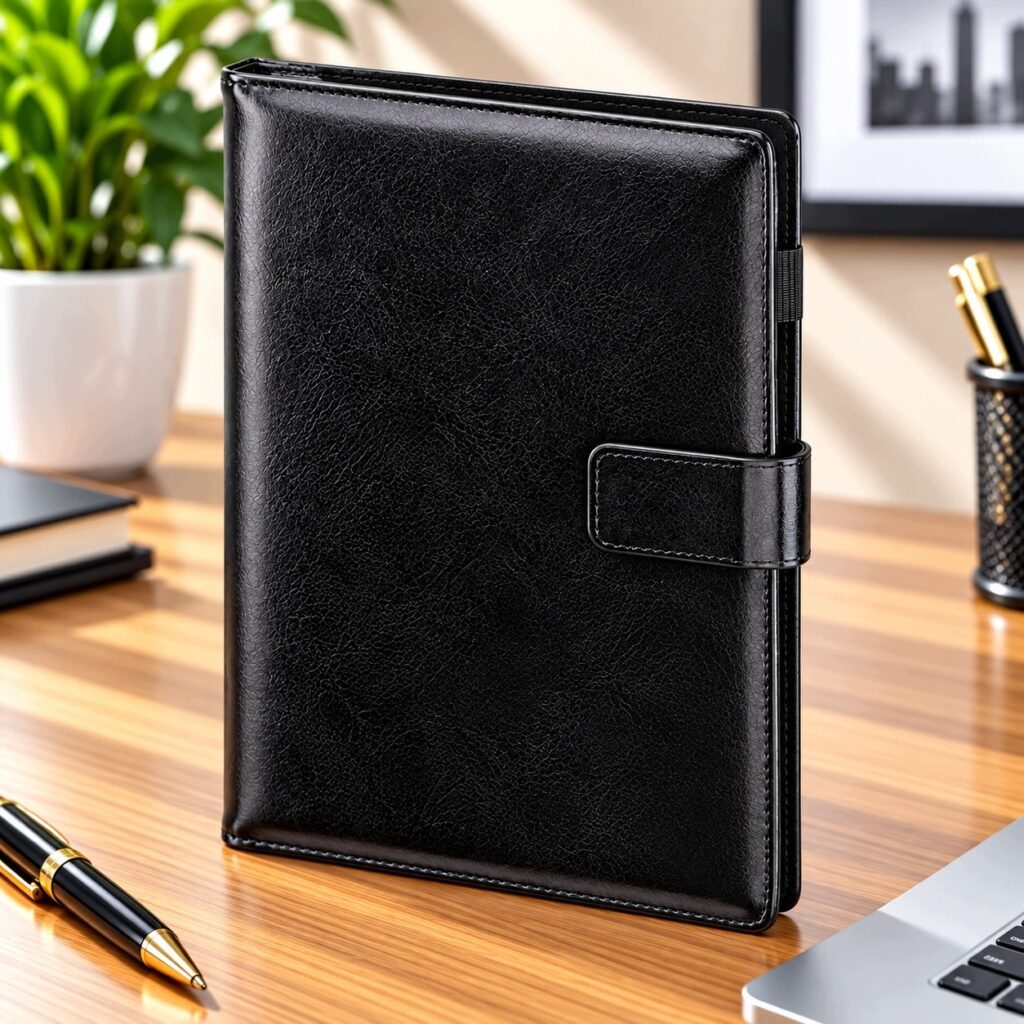 Kalendarz dzienny Premium A-5, kolekcja CBZ czarny, wymienny wkład dzienny 2027 KDP-25CBZ/CZA/Z/T Drops Office Collection